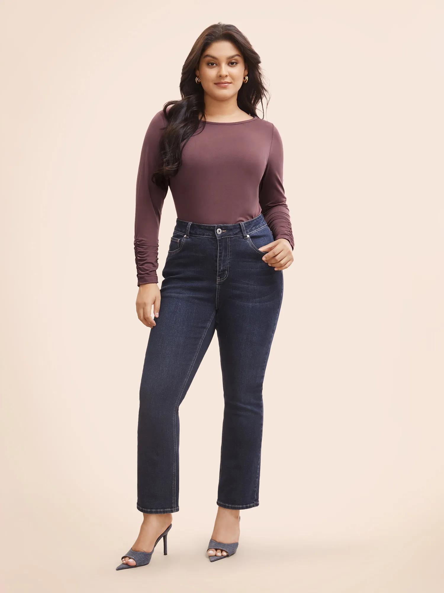 Solid Boat Neck Gathered T-shirt sold by Bloomchic product image thumbnail 4