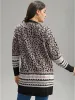 Leopard Print Pocket Contrast Trim Cardigan sold by Bloomchic