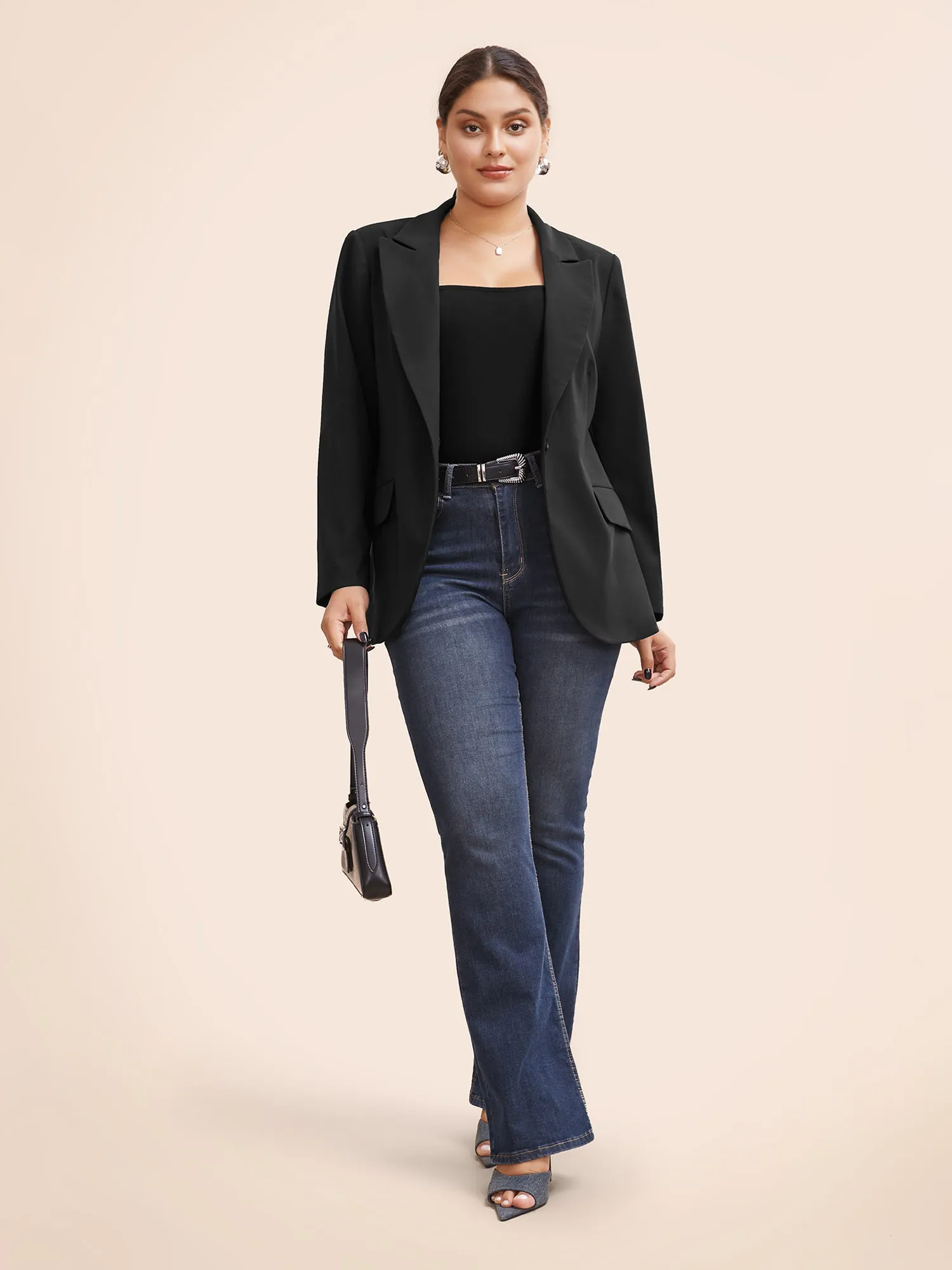 Stretch Woven Pocket Slim-Fit Blazer sold by Bloomchic product image thumbnail 2