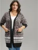 Leopard Print Pocket Contrast Trim Cardigan sold by Bloomchic