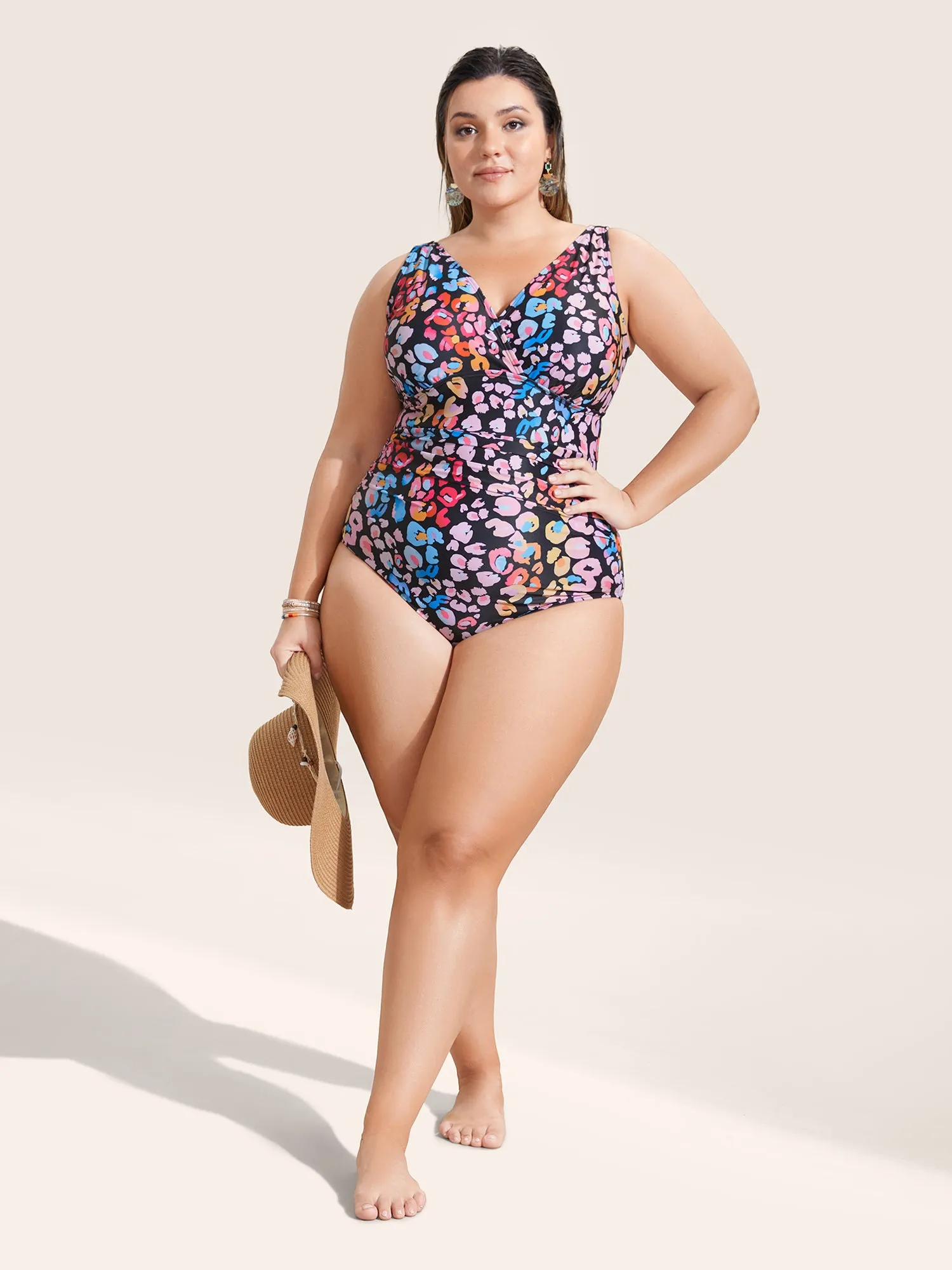 Leopard Print Ruched One Piece Swimsuit sold by Bloomchic product image thumbnail 3