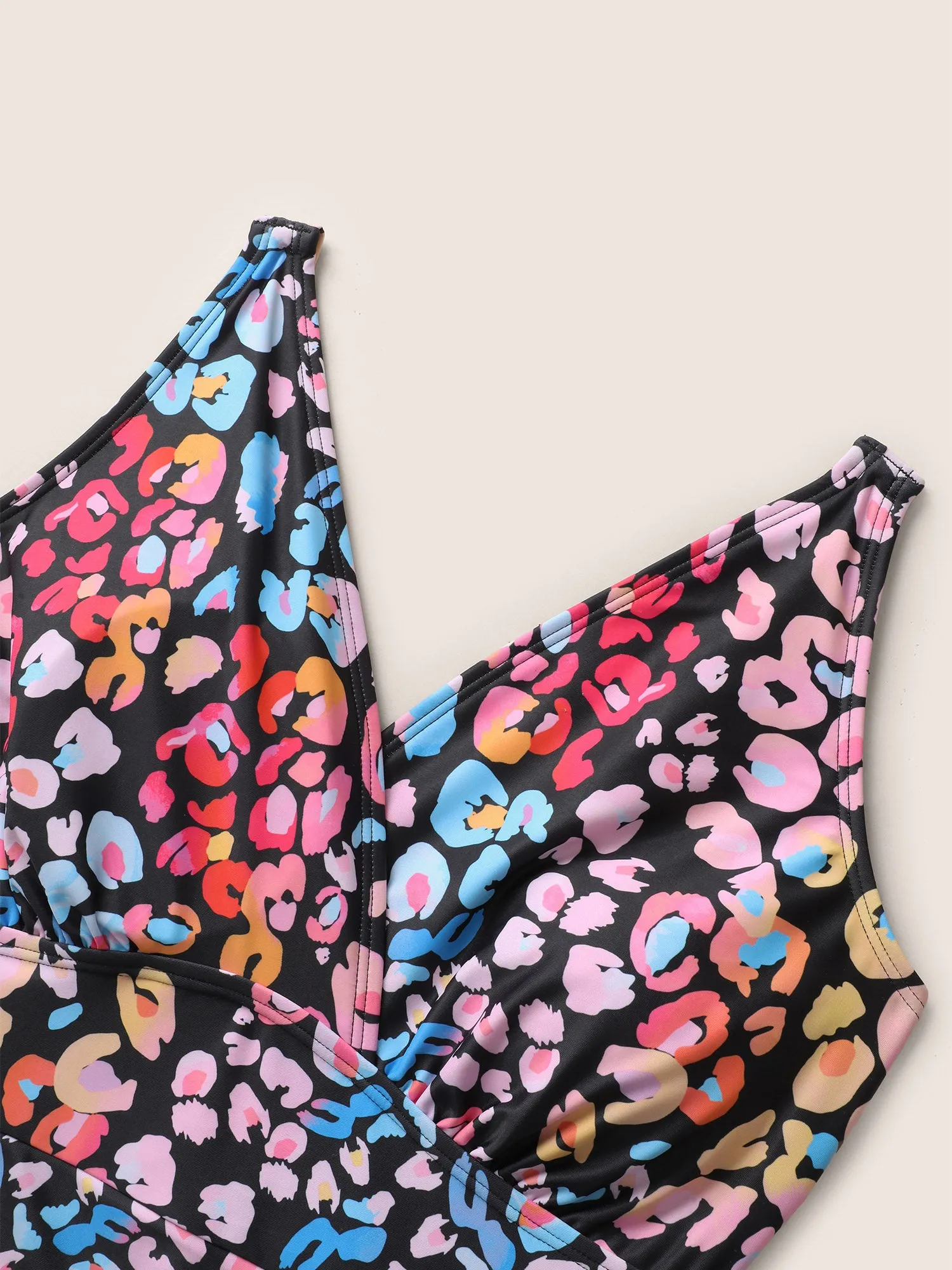 Leopard Print Ruched One Piece Swimsuit sold by Bloomchic product image thumbnail 5