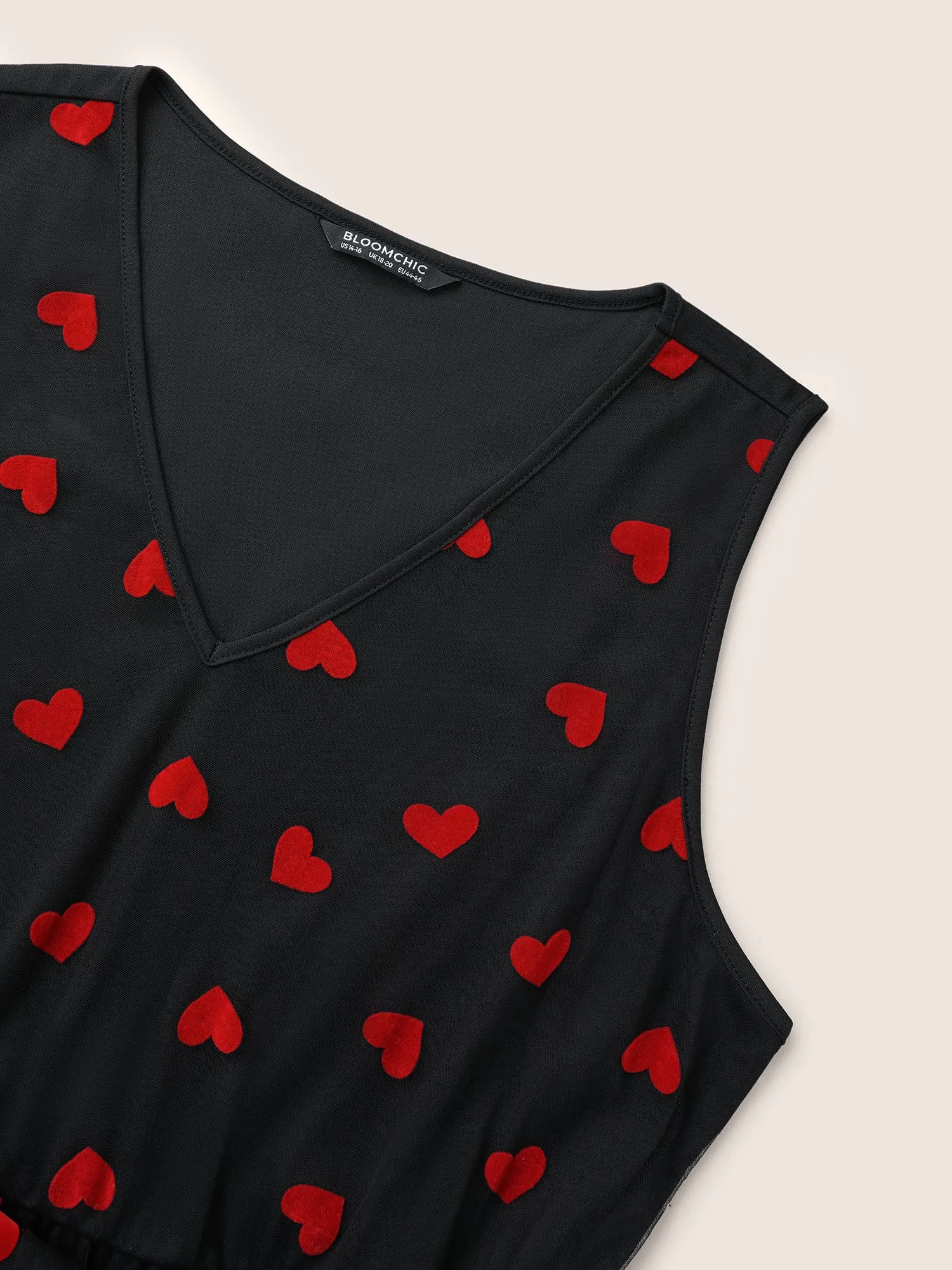 Mesh Heart Graphic Pocket Tank Dress sold by Bloomchic product image thumbnail 5
