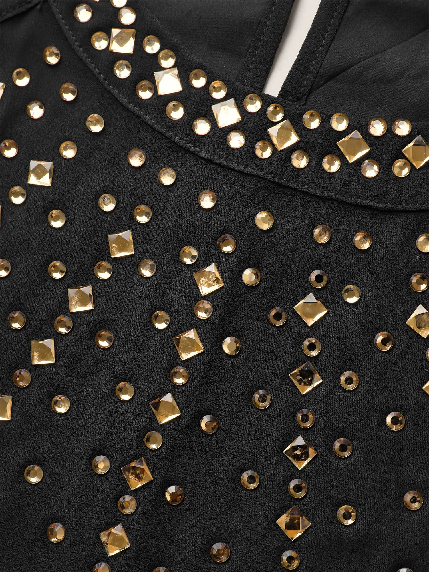 Halter Neck Rhinestone Detail Asymmetrical Hem Dress sold by Bloomchic product image thumbnail 5