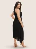 Halter Neck Rhinestone Detail Asymmetrical Hem Dress sold by Bloomchic