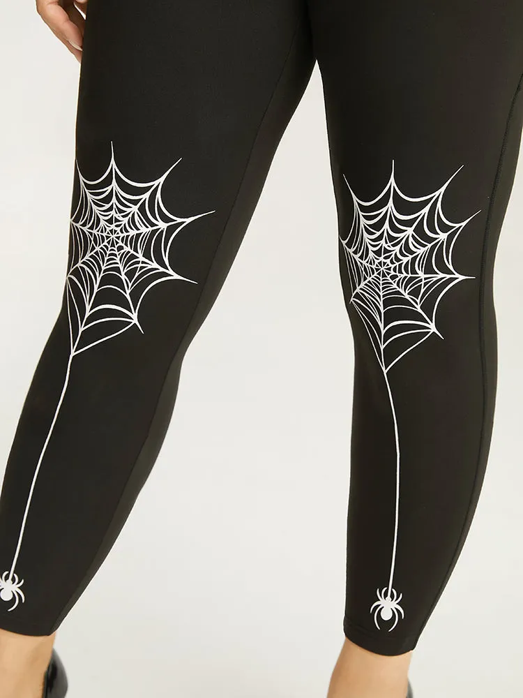 Halloween Spider Web Print Skinny Leggings sold by Bloomchic product image thumbnail 5