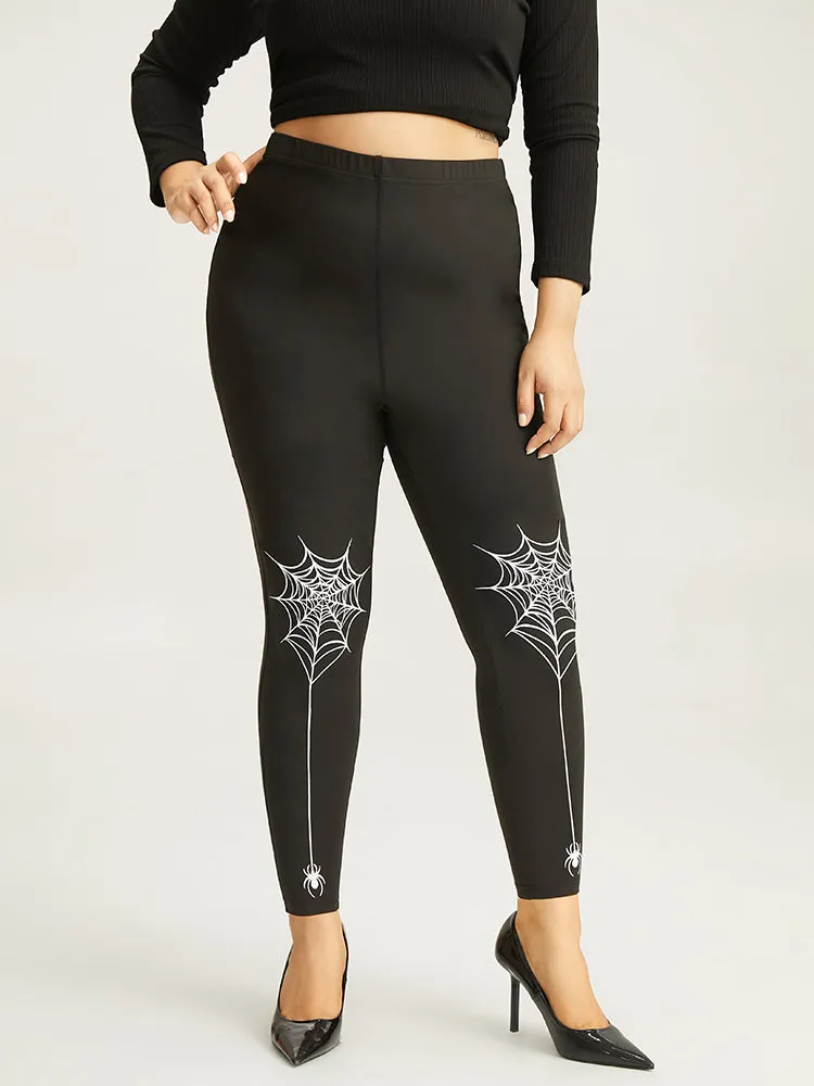 Halloween Spider Web Print Skinny Leggings sold by Bloomchic product image thumbnail 2