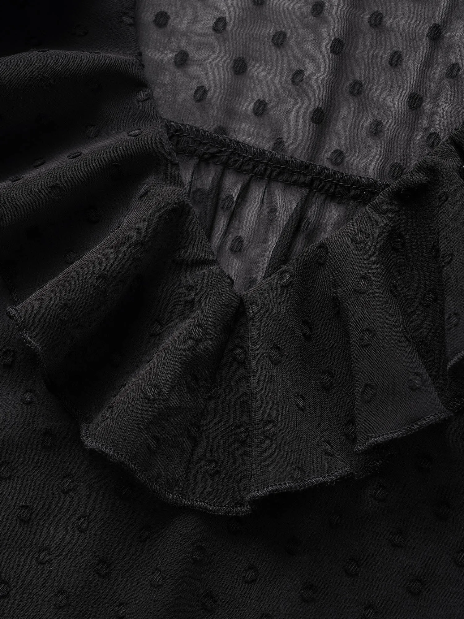 Chiffon Textured Ruffle Trim Blouse sold by Bloomchic product image thumbnail 5