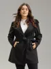 Tassels Trim Plain Lapel Collar Belted Coat sold by Bloomchic