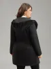 Tassels Trim Plain Lapel Collar Belted Coat sold by Bloomchic