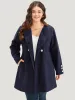 Solid Button Detail pocket Coat sold by Bloomchic