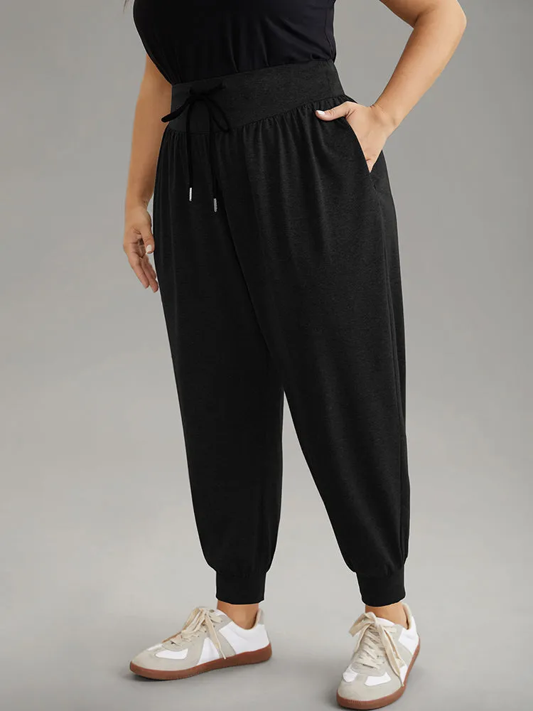 Solid Drawstring Elastic Waist Cuffed Pants sold by Bloomchic product image thumbnail 3