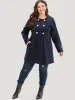 Solid Button Detail pocket Coat sold by Bloomchic