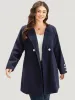 Solid Button Detail pocket Coat sold by Bloomchic