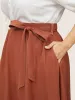 Contrast Trim Bowknot Belted Asymmetrical Hem Skirt sold by Bloomchic