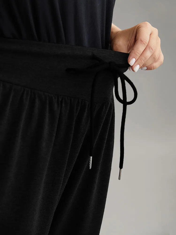 Solid Drawstring Elastic Waist Cuffed Pants sold by Bloomchic product image thumbnail 5