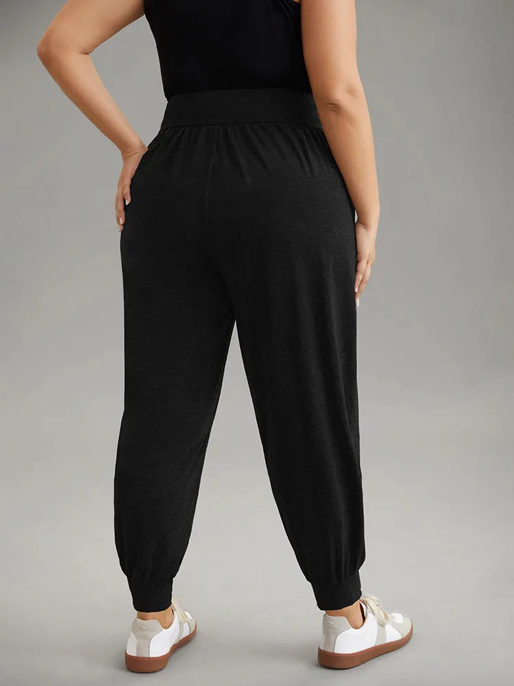 Solid Drawstring Elastic Waist Cuffed Pants sold by Bloomchic product image thumbnail 2