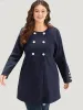 Solid Button Detail pocket Coat sold by Bloomchic