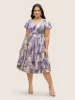 Watercolor Floral Bubble Hem Pockets Dress sold by Bloomchic