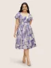 Watercolor Floral Bubble Hem Pockets Dress sold by Bloomchic