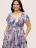 Watercolor Floral Bubble Hem Pockets Dress sold by Bloomchic