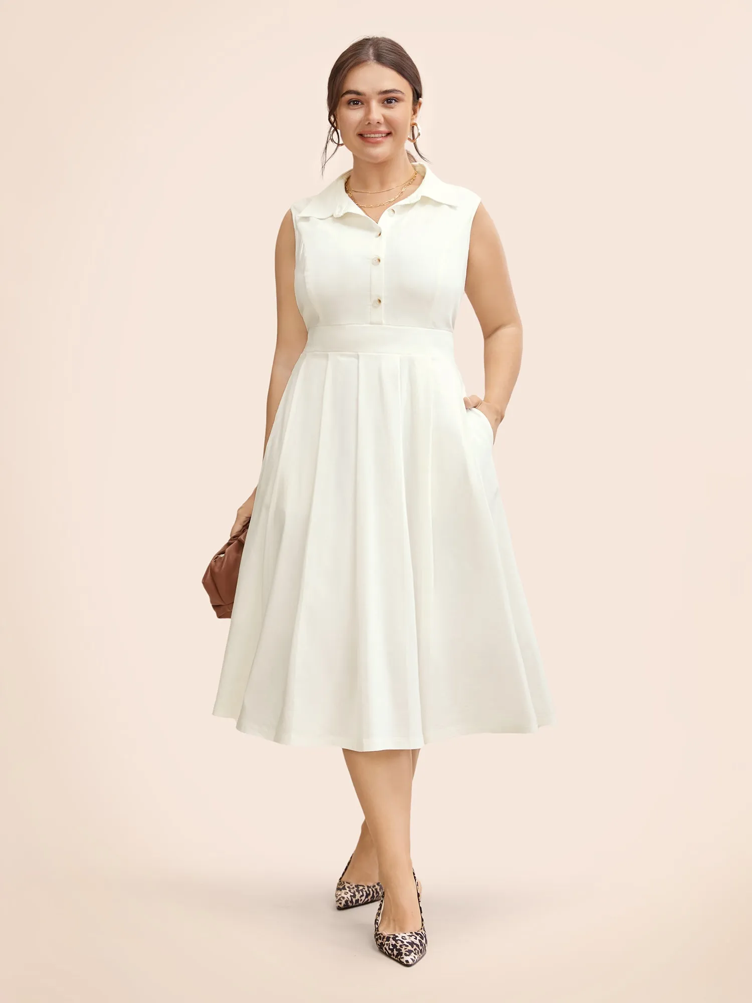 Stretch Woven Midfielder Midi Dress sold by Bloomchic