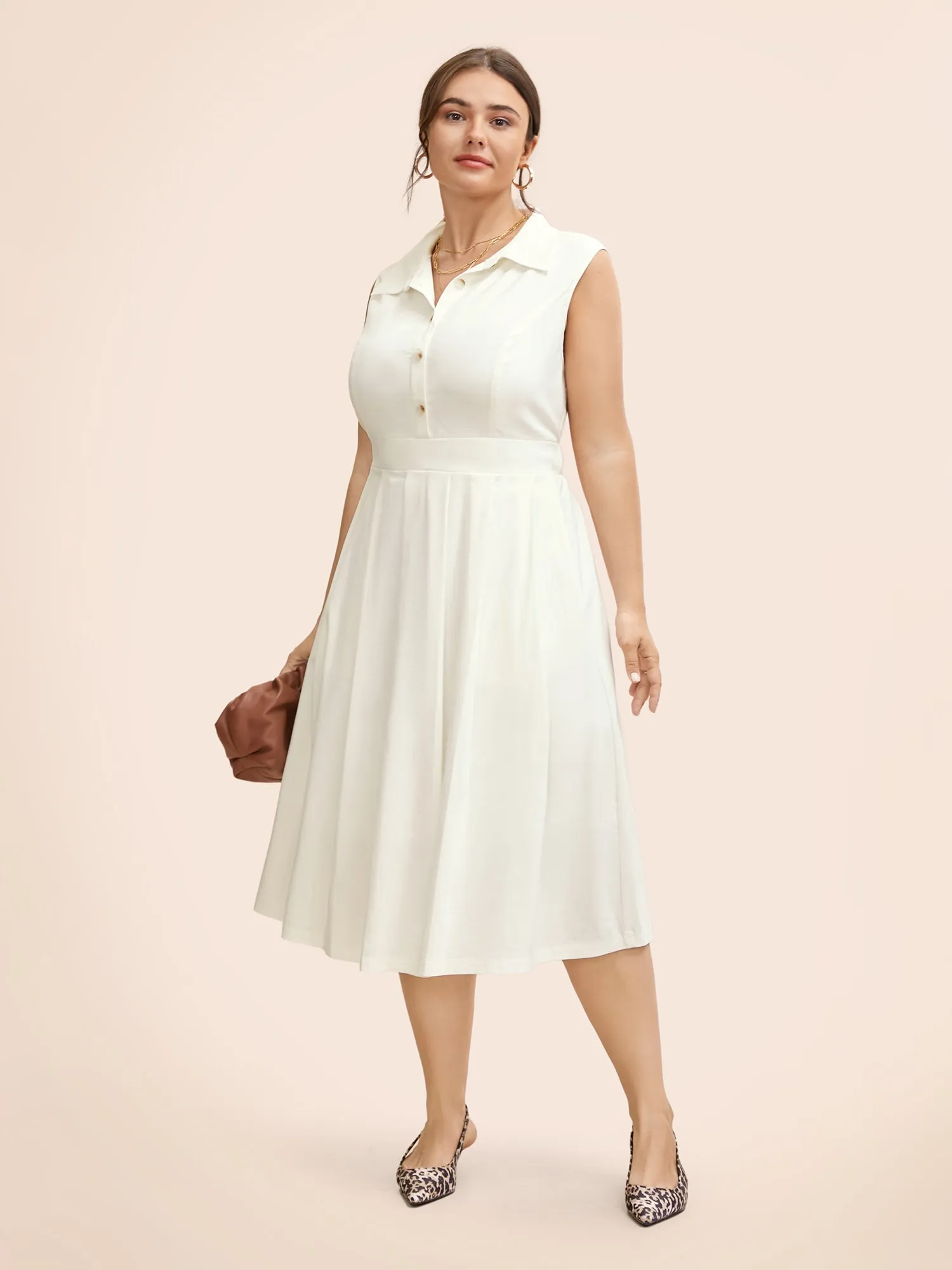 Stretch Woven Midfielder Midi Dress sold by Bloomchic product image thumbnail 2