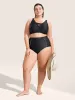 Contrast Trim Ruched High Rise Swim Bottom sold by Bloomchic