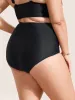Contrast Trim Ruched High Rise Swim Bottom sold by Bloomchic