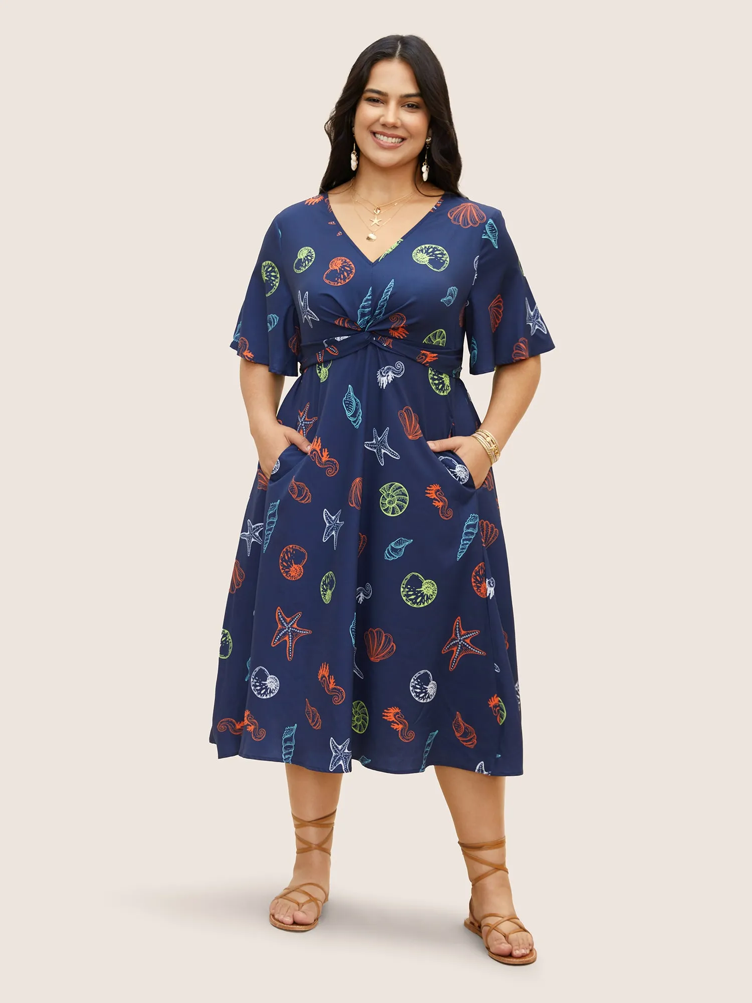 Marine Elements Twist Front Elastic Waist Dress sold by Bloomchic product image thumbnail 3
