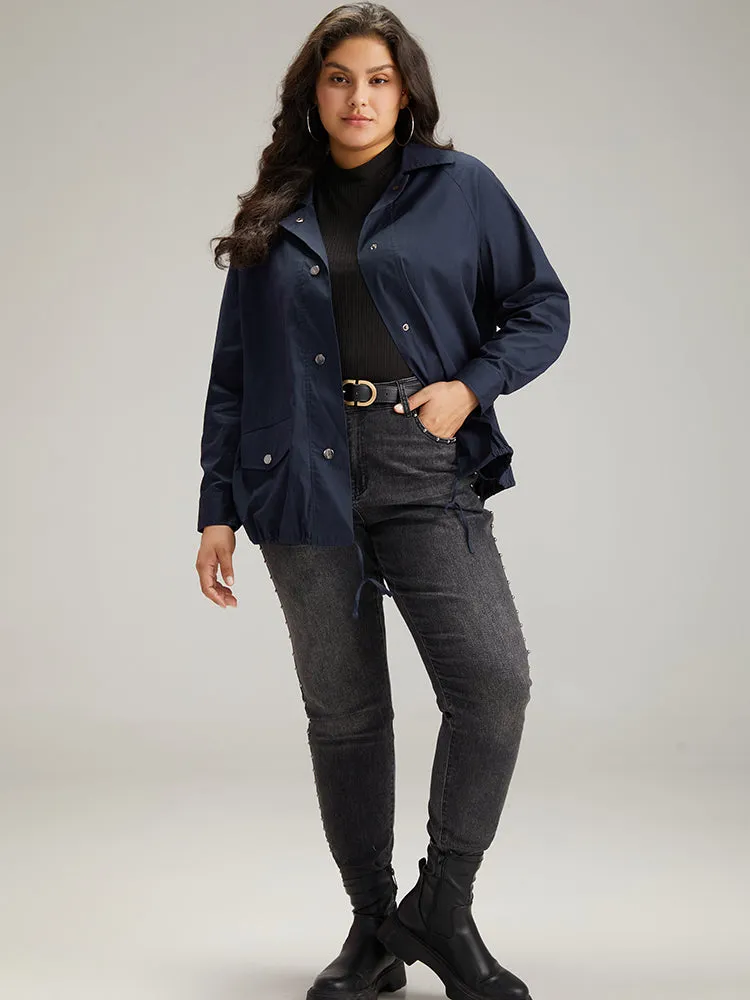 Cotton Button Fly Drawstring Hem Coat sold by Bloomchic product image thumbnail 4