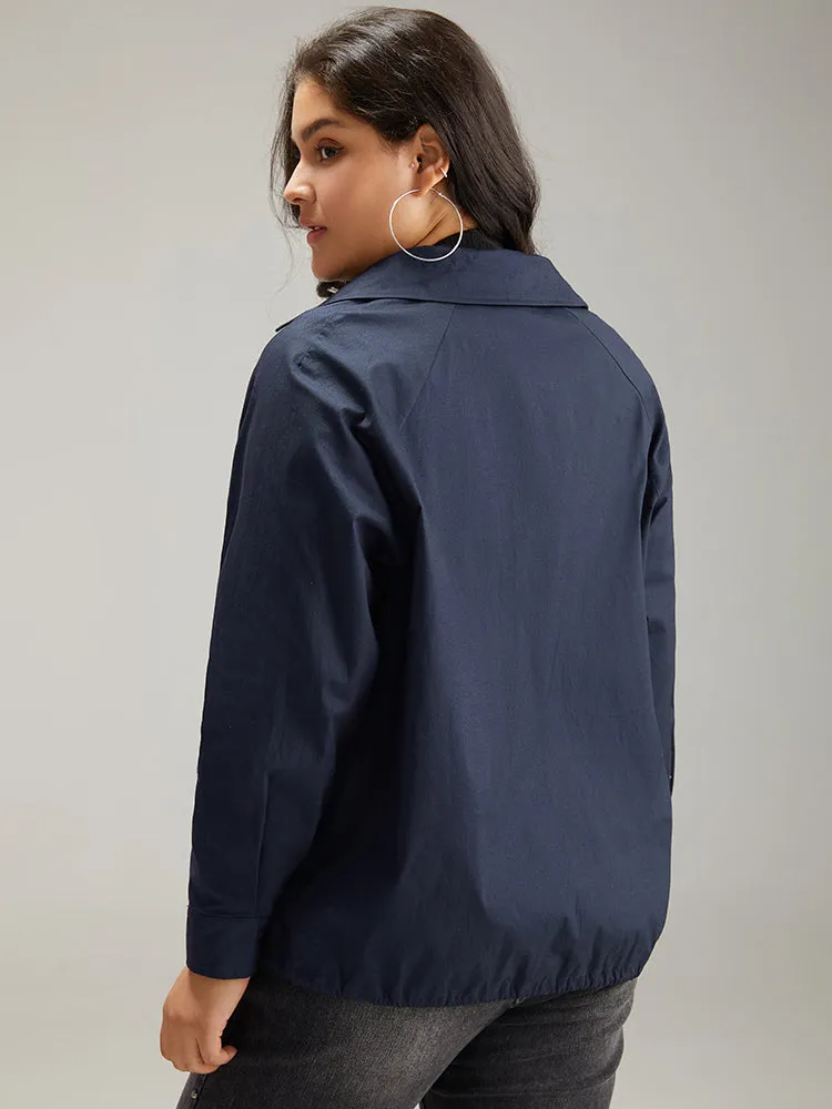 Cotton Button Fly Drawstring Hem Coat sold by Bloomchic product image thumbnail 2