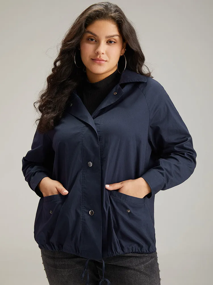 Cotton Button Fly Drawstring Hem Coat sold by Bloomchic product image thumbnail 5