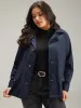 Cotton Button Fly Drawstring Hem Coat sold by Bloomchic