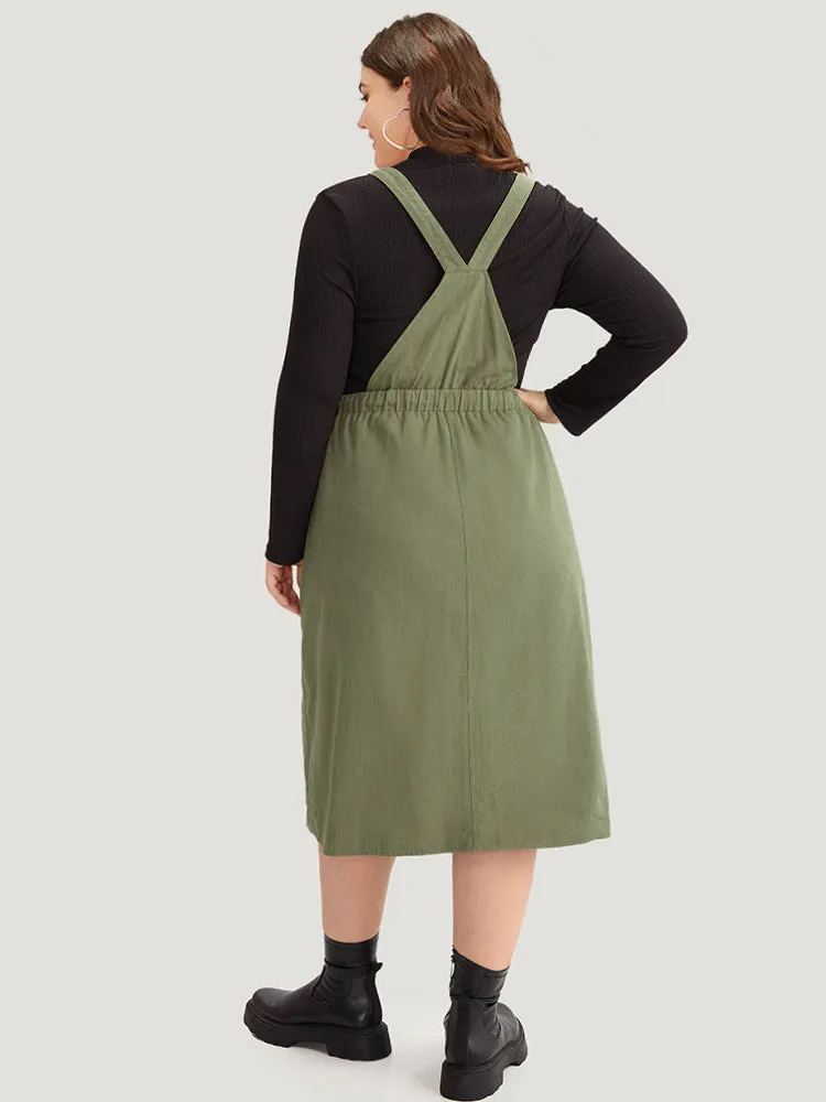 Solid Pocket Drawstring Split Hem Cami Dress sold by Bloomchic product image thumbnail 3