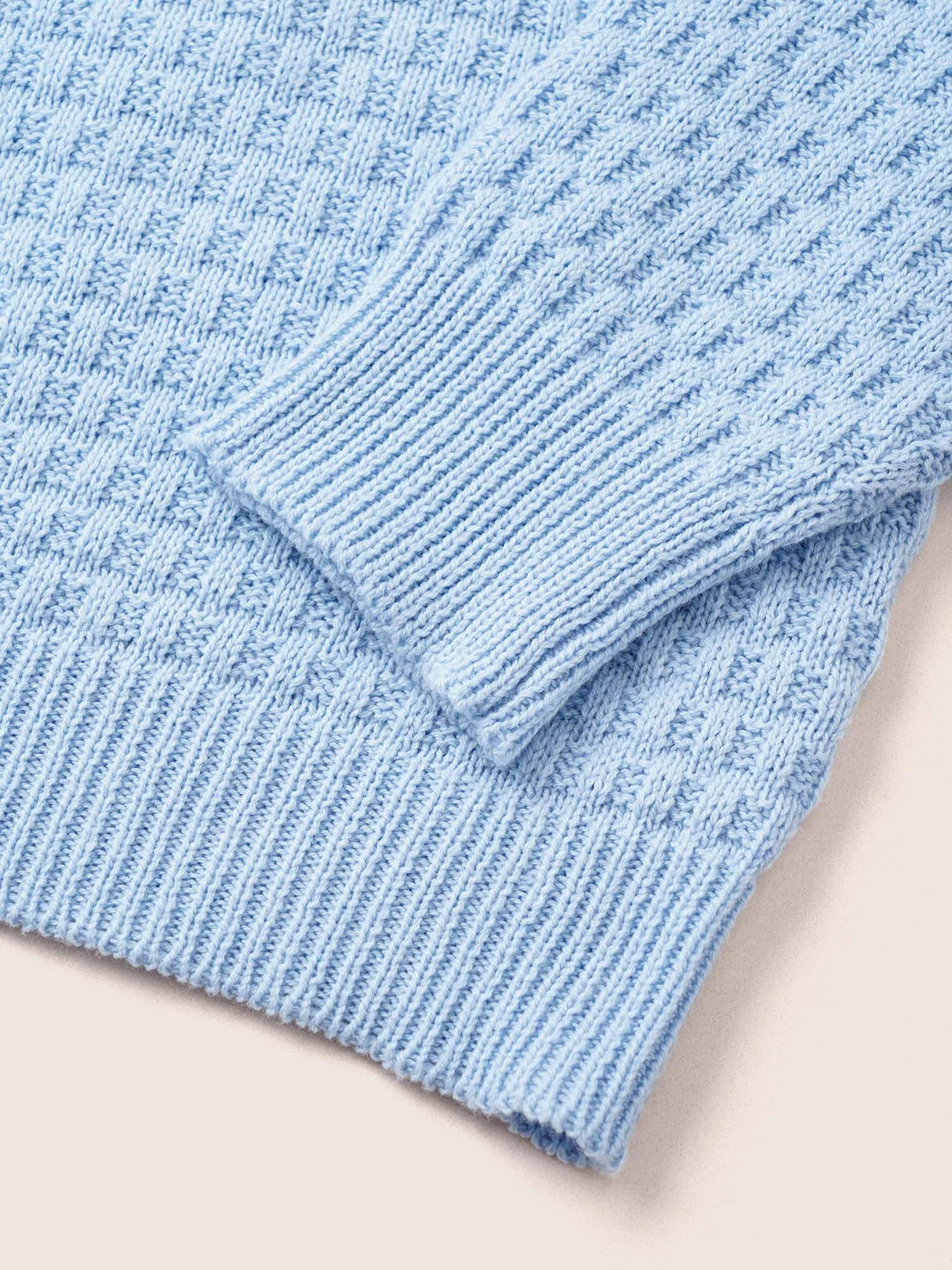 Plain Texture Round Neck Elastic Cuffs Pullover sold by Bloomchic product image thumbnail 5