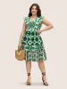 Boho Print Tie Knot Ruffle Cap Sleeve Dress sold by Bloomchic