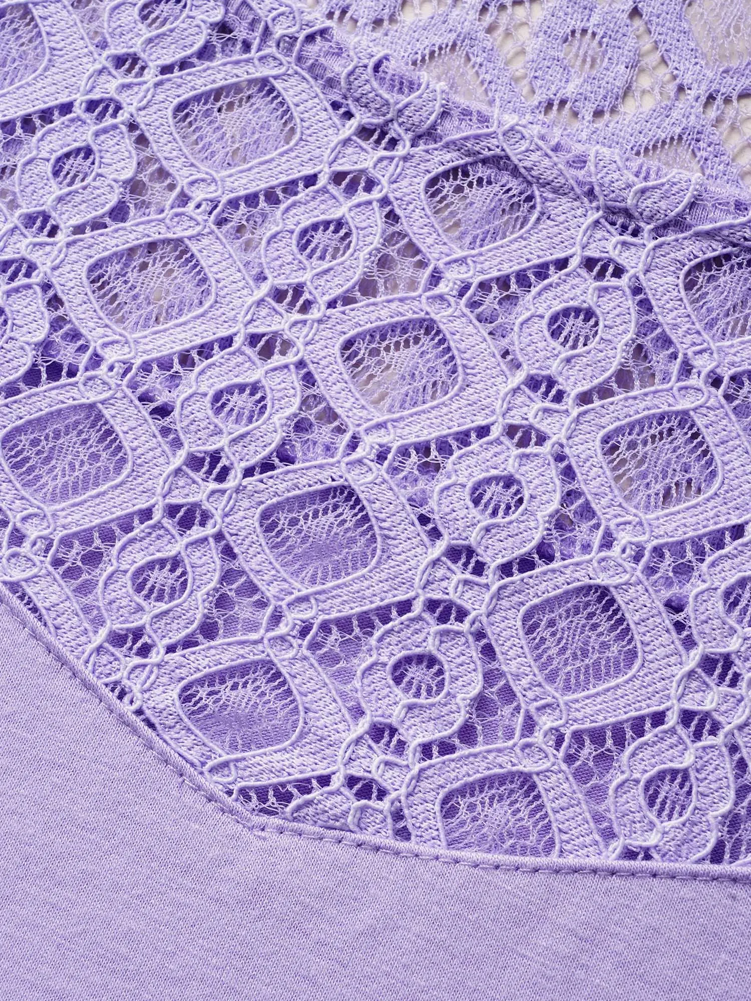 Crochet Lace Mesh Ruffle Cap Sleeve T-shirt sold by Bloomchic product image thumbnail 5