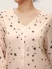 Star Button Up V Neck Sleep Jumpsuit sold by Bloomchic