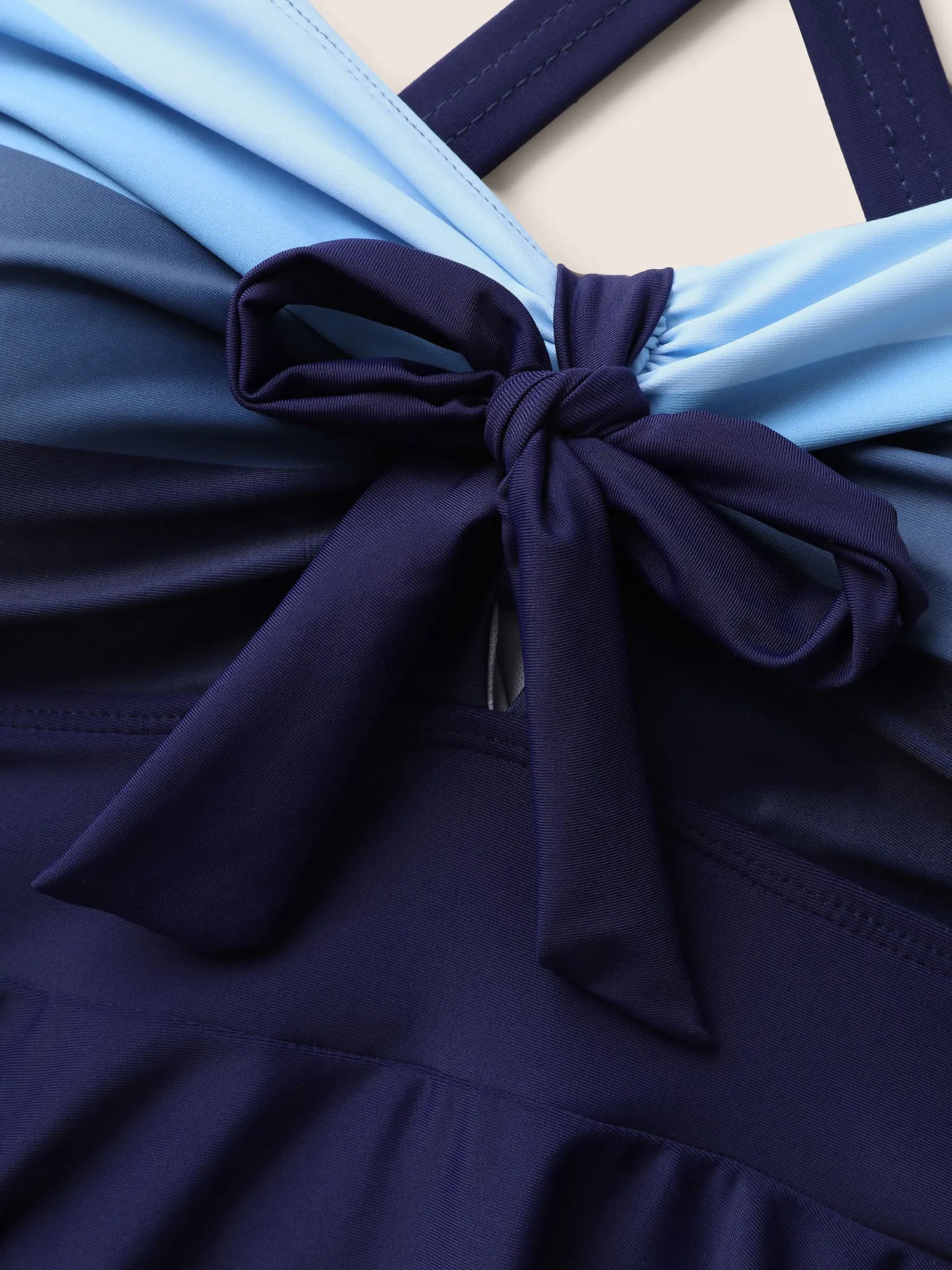 Contrast Heart Neckline Patchwork Tie Knot Swim Dress sold by Bloomchic product image thumbnail 5