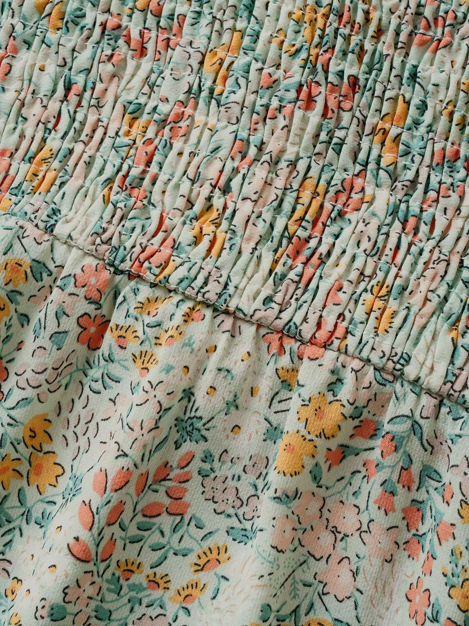 Square Neck Ditsy Floral Shirred Blouse sold by Bloomchic product image thumbnail 5