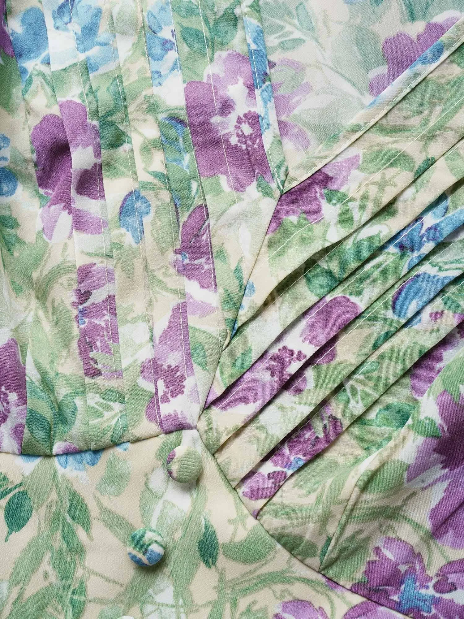 V Neck Floral Petal Sleeve Pleated Blouse sold by Bloomchic product image thumbnail 5