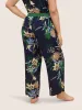 Natural Flowers Contrast Pocket Rib Knit Sleep Bottoms sold by Bloomchic