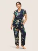 Natural Flowers Contrast Pocket Rib Knit Sleep Bottoms sold by Bloomchic