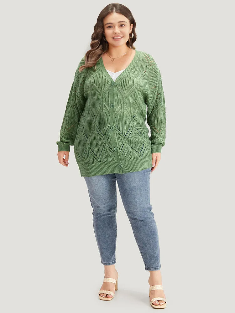 Geo Plisse Button Through Elastic Cuffs Cardigan sold by Bloomchic product image thumbnail 5