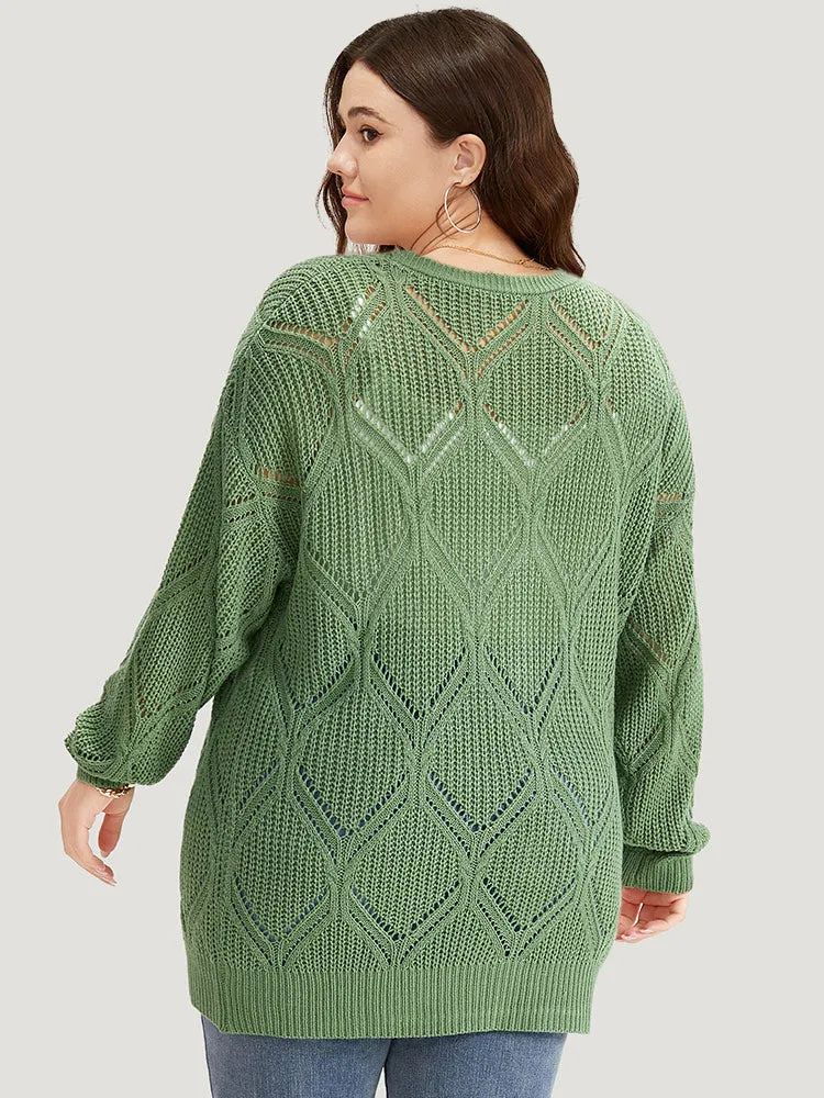 Geo Plisse Button Through Elastic Cuffs Cardigan sold by Bloomchic product image thumbnail 2