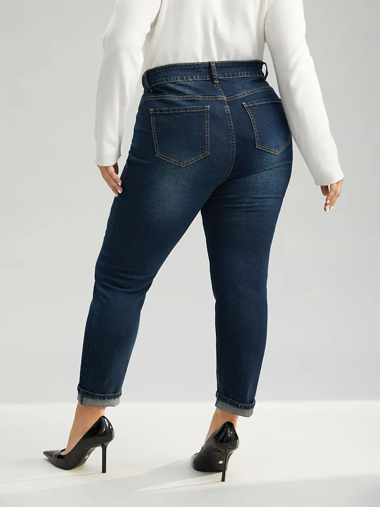 Plaid Patched Pocket Full Length Jeans sold by Bloomchic product image thumbnail 5