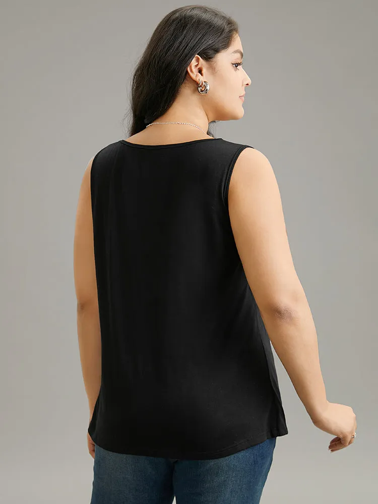 Leopard Patchwork Round Neck Tank Top sold by Bloomchic product image thumbnail 2