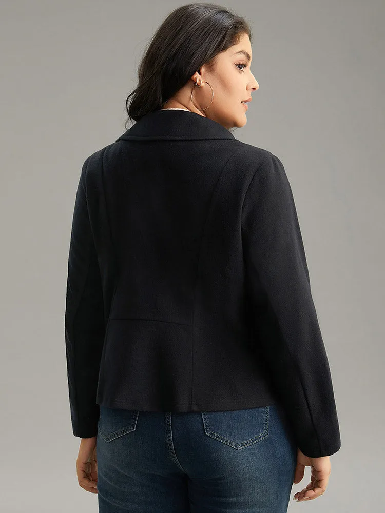 Solid Lapel Collar Zipper Jacket sold by Bloomchic product image thumbnail 5