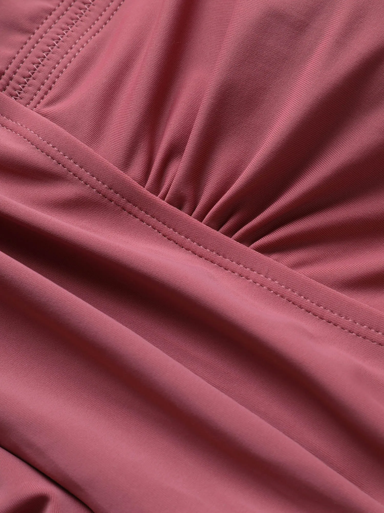 Plain Gathered Knot Adjustable Straps Swim Dress sold by Bloomchic product image thumbnail 5